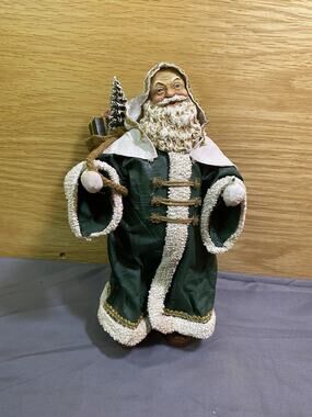 VTG 1988 Clothtique Possible Dreams Santa Father Christmas Green Coat